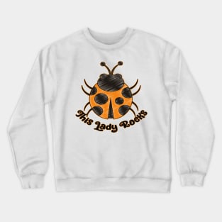 Cute Ladybug Design - This Lady Rocks Crewneck Sweatshirt